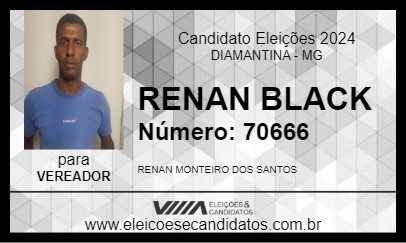 Candidato RENAN BLACK 2024 - DIAMANTINA - Eleições