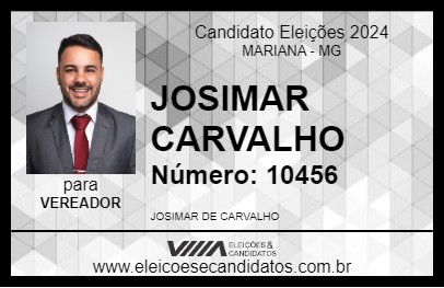 Candidato JOSIMAR CARVALHO 2024 - MARIANA - Eleições