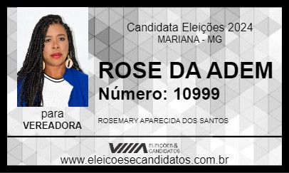 Candidato ROSE DA ADEM 2024 - MARIANA - Eleições