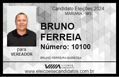 Candidato BRUNO FERREIRA 2024 - MARIANA - Eleições