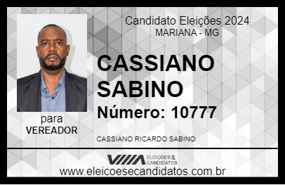 Candidato CASSIANO SABINO 2024 - MARIANA - Eleições