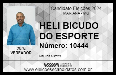 Candidato HELI BICUDO DO ESPORTE 2024 - MARIANA - Eleições