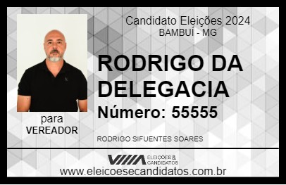 Candidato RODRIGO DA DELEGACIA 2024 - BAMBUÍ - Eleições