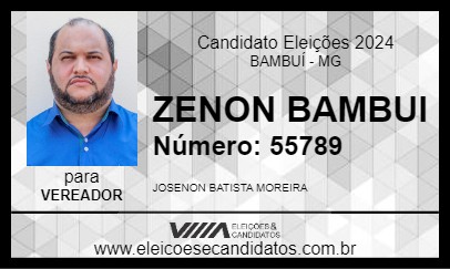 Candidato ZENON BAMBUI 2024 - BAMBUÍ - Eleições