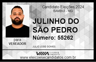 Candidato JULINHO DO SÃO PEDRO 2024 - BAMBUÍ - Eleições