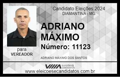 Candidato ADRIANO MÁXIMO 2024 - DIAMANTINA - Eleições