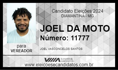 Candidato JOEL DA MOTO 2024 - DIAMANTINA - Eleições