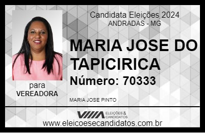 Candidato MARIA JOSE DO TAPICIRICA 2024 - ANDRADAS - Eleições