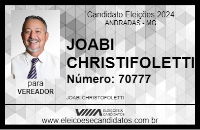 Candidato JOABI CHRISTIFOLETTI 2024 - ANDRADAS - Eleições