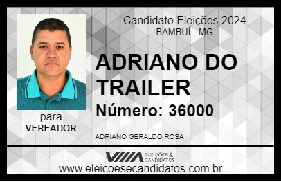 Candidato ADRIANO DO TRAILER 2024 - BAMBUÍ - Eleições