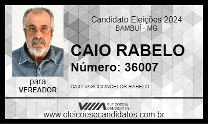 Candidato CAIO RABELO 2024 - BAMBUÍ - Eleições