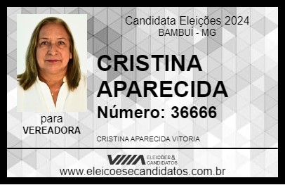 Candidato CRISTINA APARECIDA 2024 - BAMBUÍ - Eleições