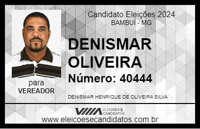 Candidato DENISMAR OLIVEIRA 2024 - BAMBUÍ - Eleições