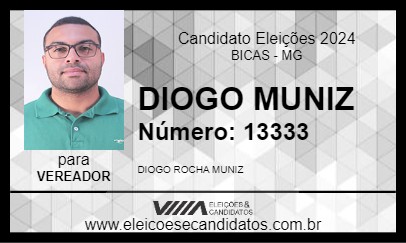 Candidato DIOGO MUNIZ 2024 - BICAS - Eleições