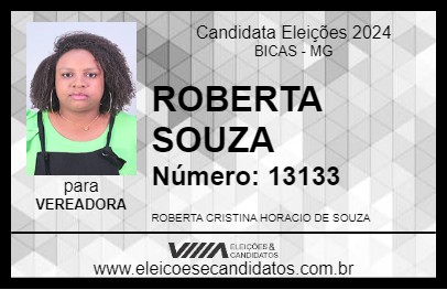 Candidato ROBERTA SOUZA 2024 - BICAS - Eleições