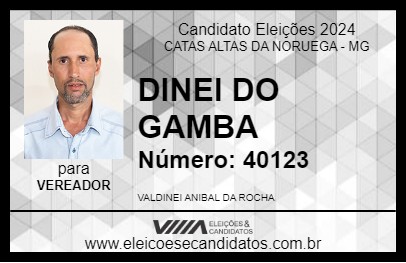 Candidato DINEI DO GAMBA 2024 - CATAS ALTAS DA NORUEGA - Eleições