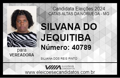 Candidato SILVANA DO JEQUITIBA 2024 - CATAS ALTAS DA NORUEGA - Eleições