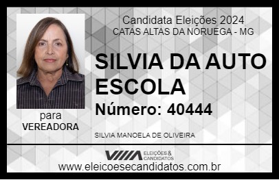 Candidato SILVIA DA AUTO ESCOLA 2024 - CATAS ALTAS DA NORUEGA - Eleições