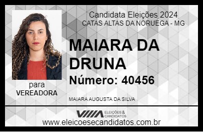 Candidato MAIARA DA DRUNA 2024 - CATAS ALTAS DA NORUEGA - Eleições