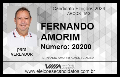 Candidato FERNANDO AMORIM 2024 - ARCOS - Eleições