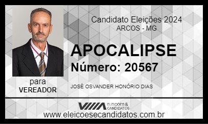 Candidato APOCALIPSE 2024 - ARCOS - Eleições