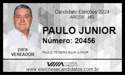 Candidato PAULO JUNIOR 2024 - ARCOS - Eleições