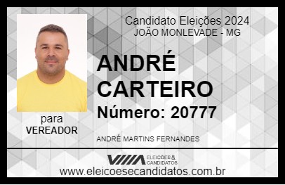 Candidato ANDRÉ CARTEIRO 2024 - JOÃO MONLEVADE - Eleições