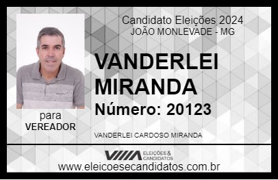 Candidato VANDERLEI MIRANDA 2024 - JOÃO MONLEVADE - Eleições