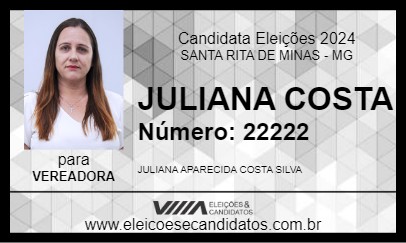 Candidato JULIANA COSTA 2024 - SANTA RITA DE MINAS - Eleições