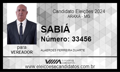 Candidato SABIÁ 2024 - ARAXÁ - Eleições