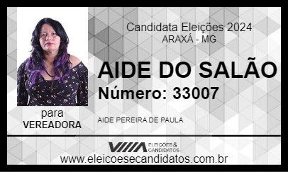 Candidato AIDE DO SALÃO 2024 - ARAXÁ - Eleições