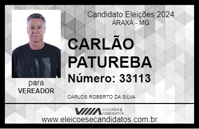 Candidato CARLÃO PATUREBA 2024 - ARAXÁ - Eleições