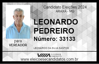 Candidato LEONARDO PEDREIRO 2024 - ARAXÁ - Eleições