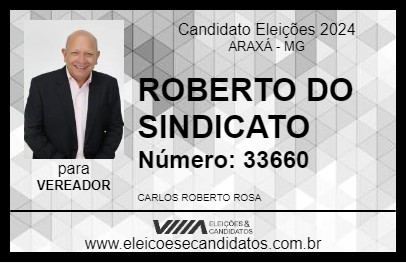 Candidato ROBERTO DO SINDICATO 2024 - ARAXÁ - Eleições