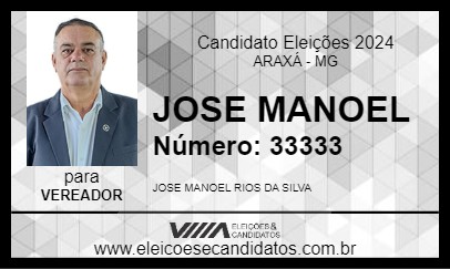 Candidato JOSE MANOEL 2024 - ARAXÁ - Eleições