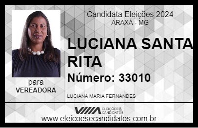 Candidato LUCIANA SANTA RITA 2024 - ARAXÁ - Eleições