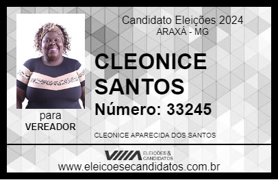 Candidato CLEONICE SANTOS 2024 - ARAXÁ - Eleições