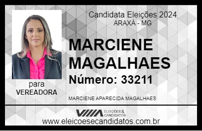 Candidato MARCIENE MAGALHAES 2024 - ARAXÁ - Eleições