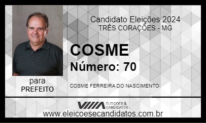 Candidato COSME 2024 - TRÊS CORAÇÕES - Eleições