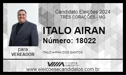 Candidato ITALO AIRAN 2024 - TRÊS CORAÇÕES - Eleições