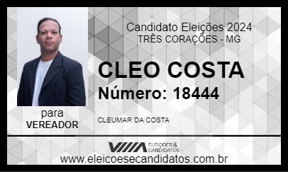 Candidato CLEO COSTA 2024 - TRÊS CORAÇÕES - Eleições