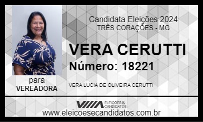 Candidato VERA CERUTTI 2024 - TRÊS CORAÇÕES - Eleições