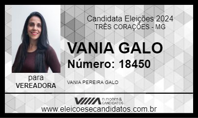 Candidato VANIA GALO 2024 - TRÊS CORAÇÕES - Eleições