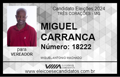 Candidato MIGUEL CARRANCA 2024 - TRÊS CORAÇÕES - Eleições