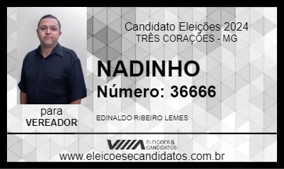 Candidato NADINHO 2024 - TRÊS CORAÇÕES - Eleições