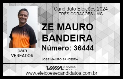 Candidato ZE MAURO BANDEIRA 2024 - TRÊS CORAÇÕES - Eleições