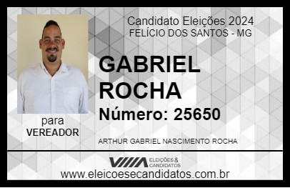 Candidato GABRIEL ROCHA 2024 - FELÍCIO DOS SANTOS - Eleições