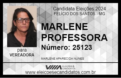 Candidato MARLENE PROFESSORA 2024 - FELÍCIO DOS SANTOS - Eleições