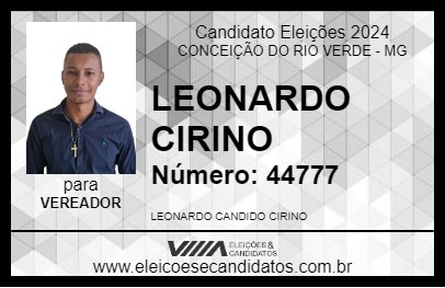 Candidato LEONARDO CIRINO 2024 - CONCEIÇÃO DO RIO VERDE - Eleições