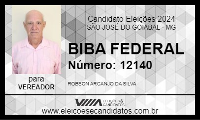 Candidato BIBA FEDERAL 2024 - SÃO JOSÉ DO GOIABAL - Eleições